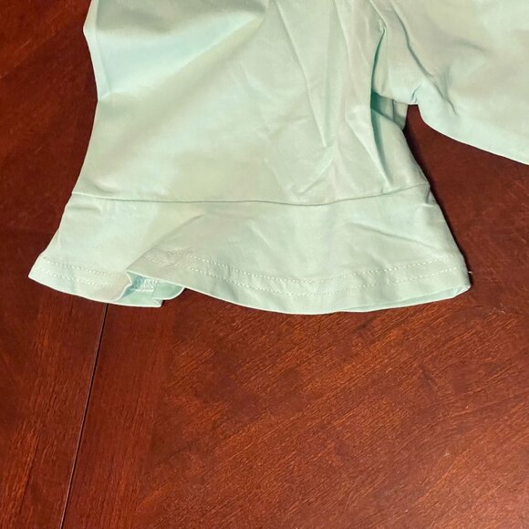 Layerz Clothing Embroidered Top‎ Floral  Tee Ruffle Sleeves Mint Green - Picture 10 of 11